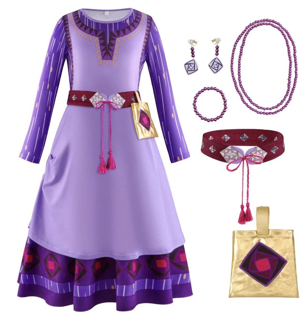 Wish Asha Costume Size 5 110 With Accessories Brand New